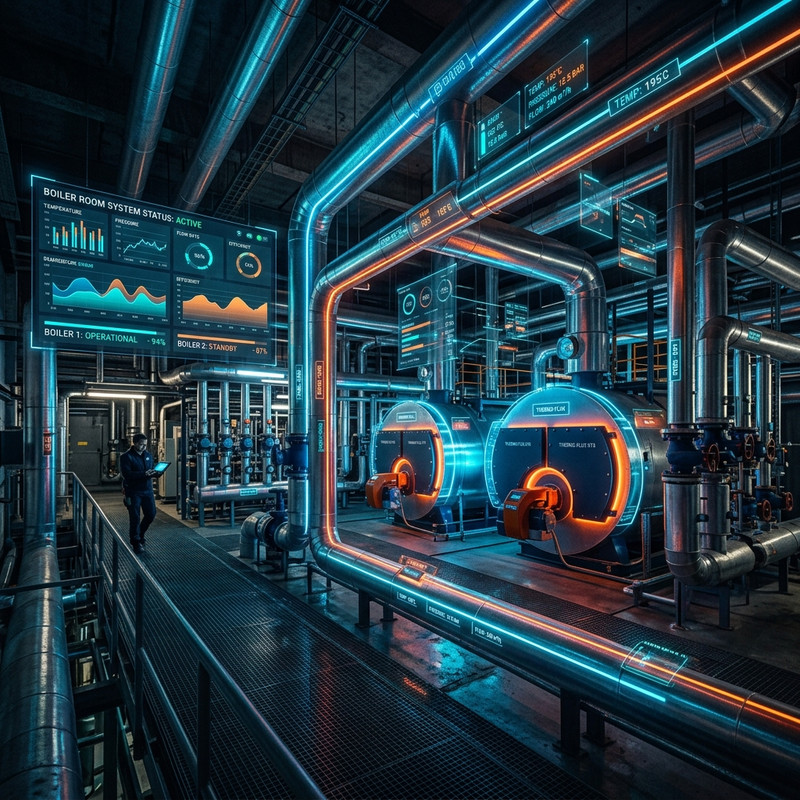 Chaufferie moderne connectée